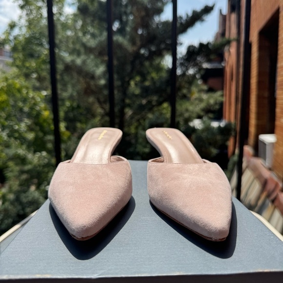 New Reformation Wilda Kitten Mule Pink Suede Kitten Heels 8 - Picture 5 of 12